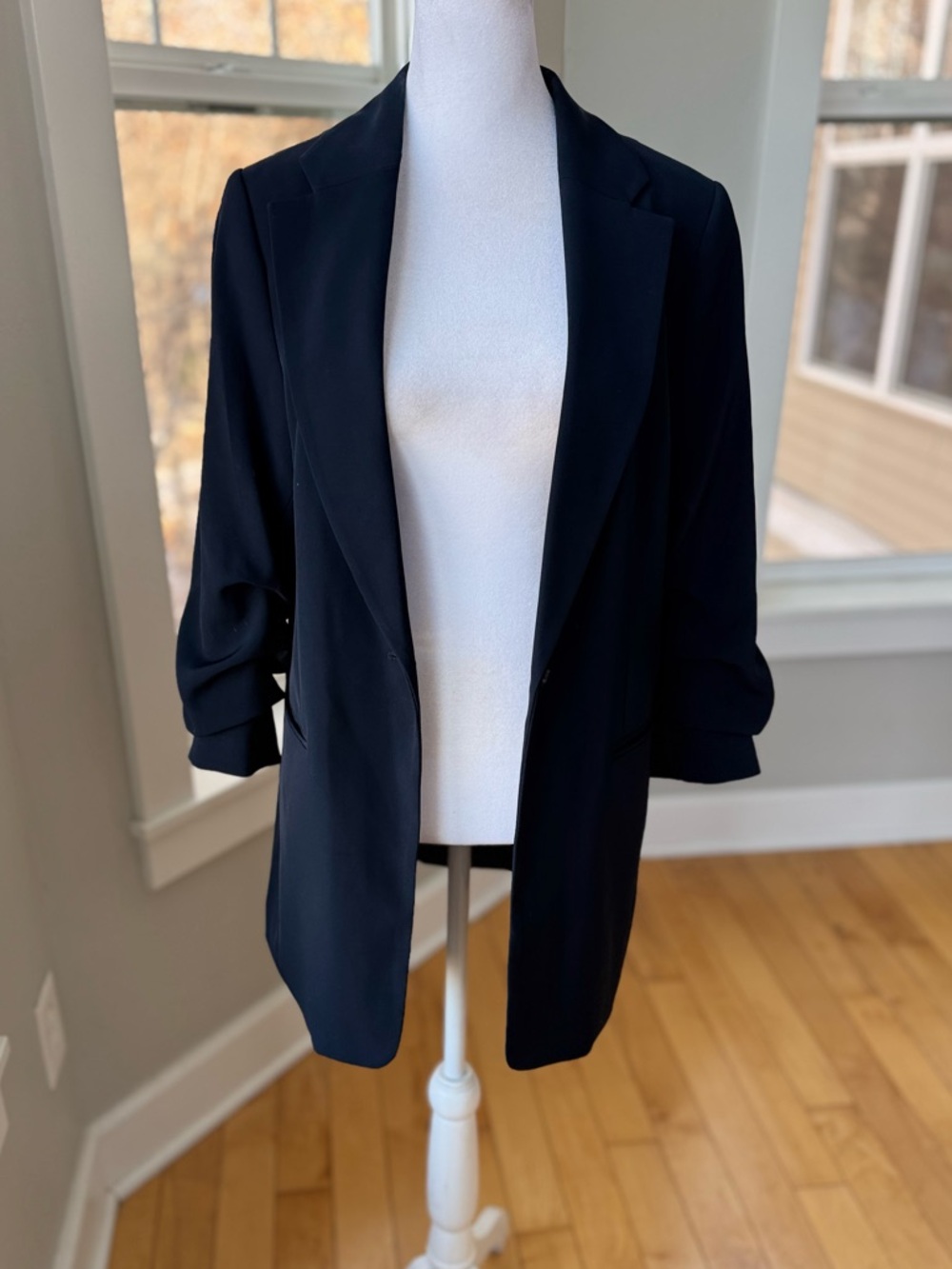 H&M Navy Blue Blazer Suit Jacket Size Small - Picture 3 of 11